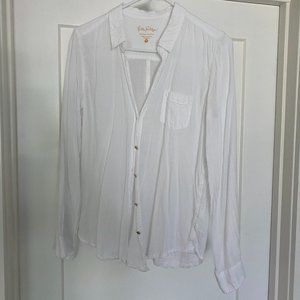 Lightweight white long sleeve button down